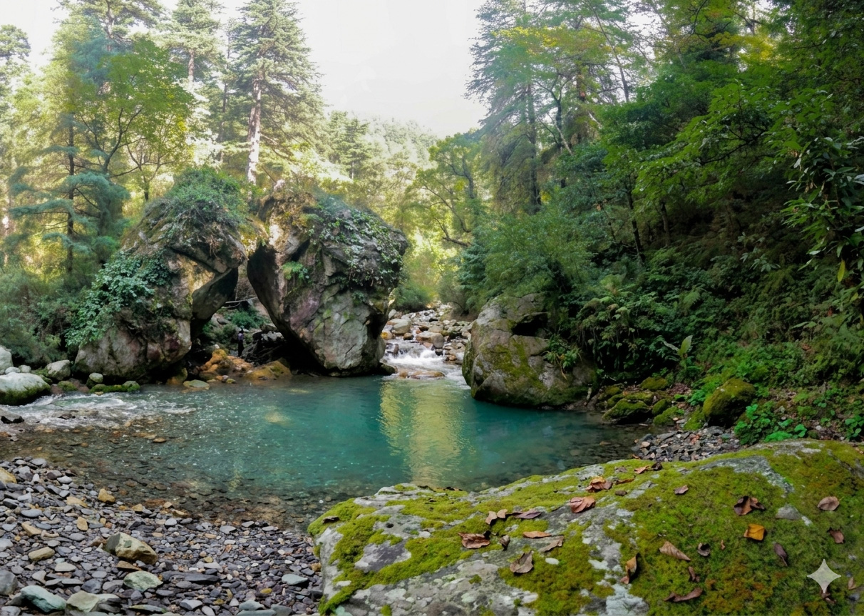 Natural water pool at Mini Thailand Jibhi